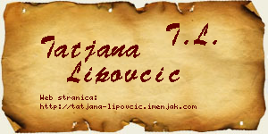 Tatjana Lipovčić vizit kartica